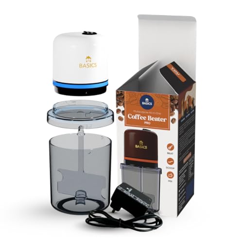 Image of Basics Coffee Beater Pro-Automatic|Whipped Butter|Egg Beater|Pancake Mixer|Pakoda Batter,Electric 40 W,White