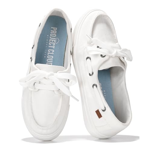 Image of Project Cloud Canvas Sneakers for Women - Memory Foam Slip On Shoes Women Footwear - Lightweight and Non Slip Fashion Sneakers (Seasalt)