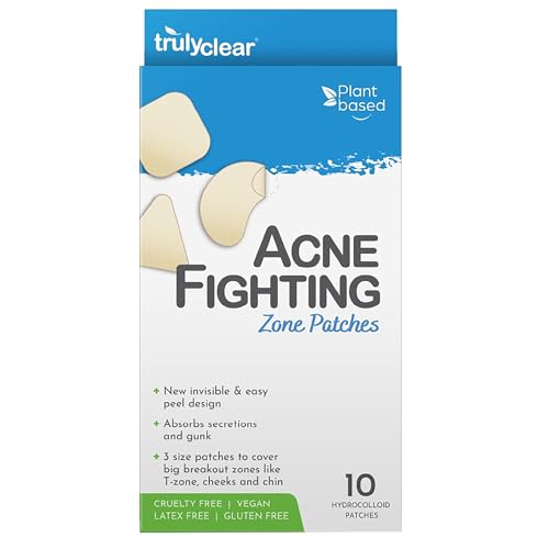 Truly Clear Large Acne Pimple Patches for Face & Body - 10 Count, Hydrocolloid Blemish & Zit Patches for Face & Body - Plant-Based, Cruelty-Free Acne Zone Solution - Overnight Results