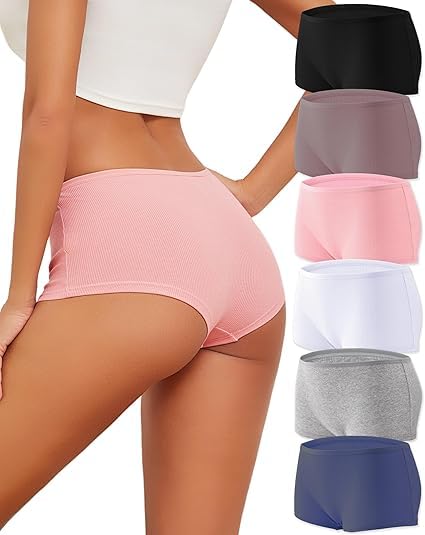 LOURYN KOULYN® Seamless Boyshort for Women Boyshort Panties Full Coverage Boxer Briefs Stretch Boy Short Undies Pack 4-picture-37