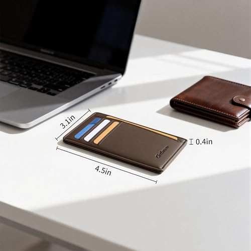 Image of Chelmon Slim Wallet for Men, Minimalist Front Pocket RFID Blocking Credit Card Holder