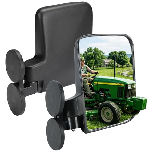 SUNPIE Side Mirror for Tractor Wide View Magnetic Mirrors Compatible with John Deree, Kubota, Mahindra, Lawn Mover, Skid Steer Forklifts, Golf Cart, Small Dozers, Lift Trucks, CASE IH