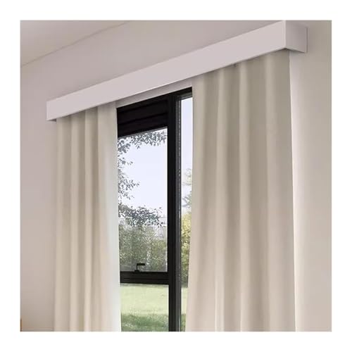 Riel de cortina con polea integrada de aluminio y doble riel lateral silencioso de 1m 5