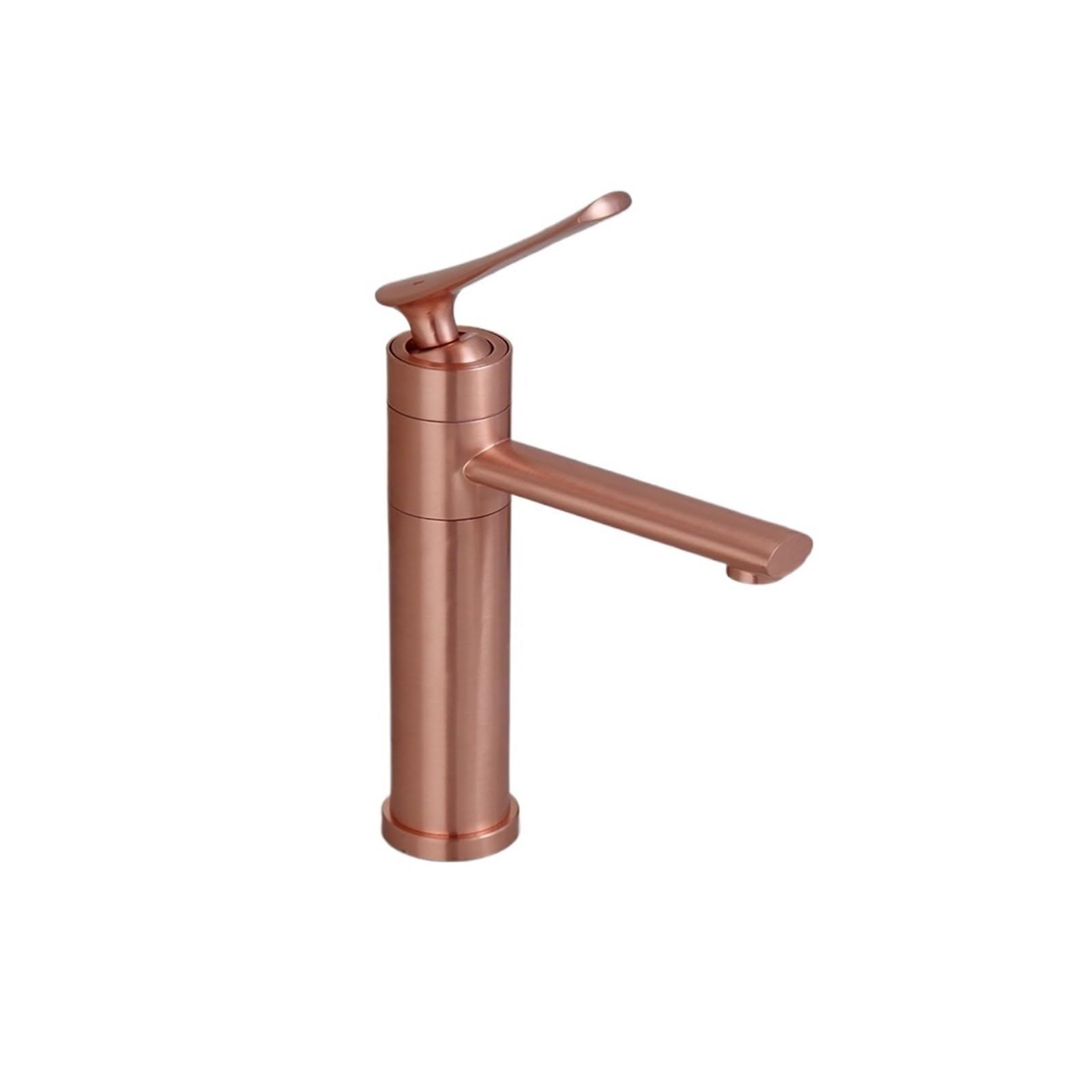 Robinet d'évier mitigeur en laiton rose gold monté sur le pont