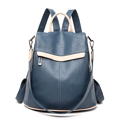 Sac à dos multifonctionnel en cuir pour femme convertible en sac scolaire