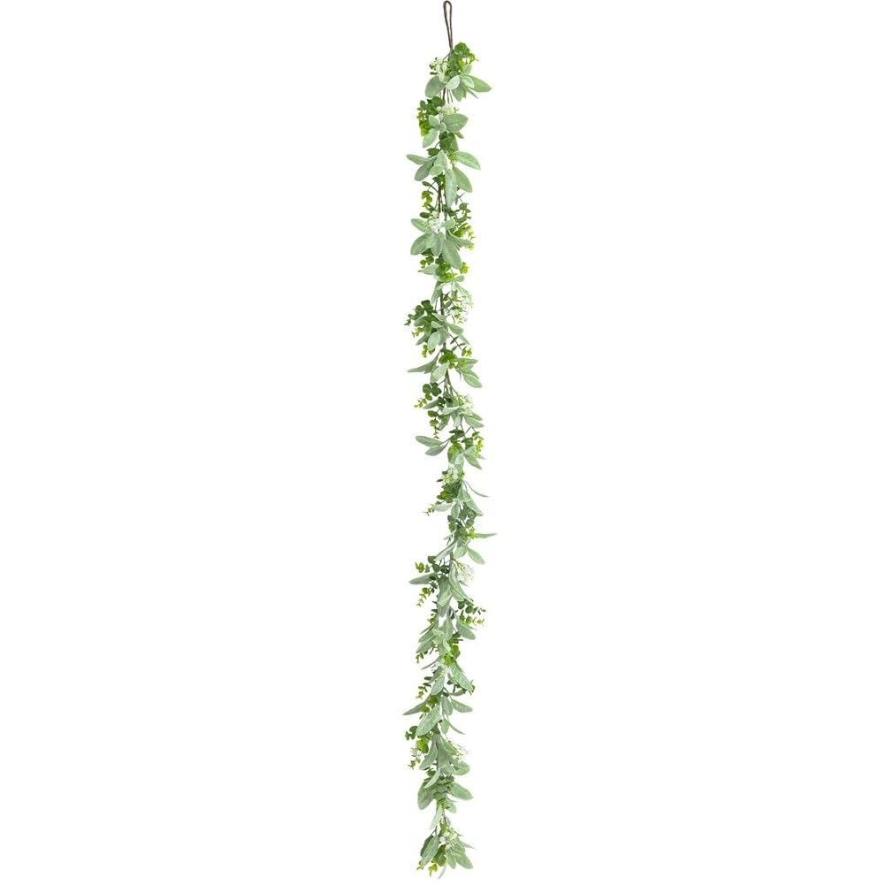 EasyByMall Ghirlanda artificiale di eucalipto con orecchie di coniglio, 180 cm, realistica, ghirlanda di fiori finti per decorazioni pasquali e feste di nozze
