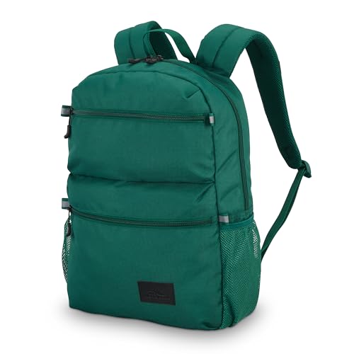 Image of High Sierra Everclass Backpack - Travel or Work Laptop Bookbag with 360 Reflectivity, Dual Water Bottle Pockets & Fits Laptops Up To 15.6 inch, Malachite Green