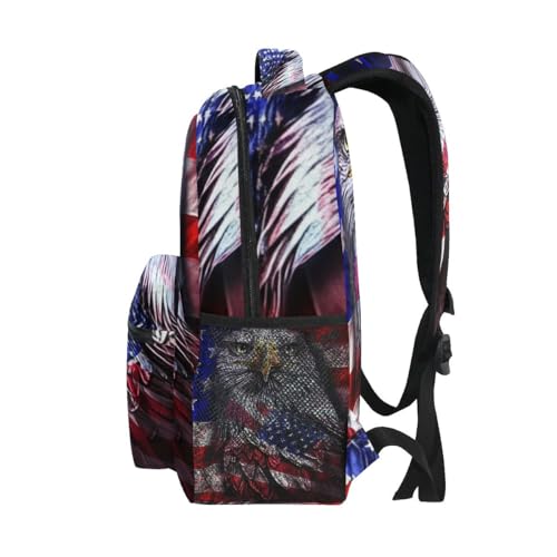 Bookbag for Girls, Us Flag Style Travel Back Pack, Kids Back to School Supplies, Ideal for Ages 6–144