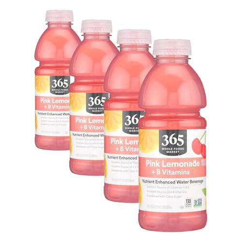 Image of 365 By Whole Foods Market, Water Nutrient Pink Lemonade B Vitamins, 20 Fl Oz (Pack of 4)