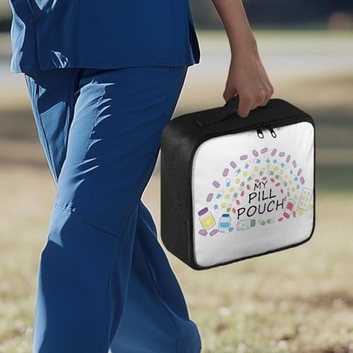 Image of Gomyblomy First Aid Bag Empty for Home My Pill Pouch Print Travel Medicine Bag with Double Zippers Portable Emergency Trauma Bag Medical Supplies Storage Pouch for Hiking Sport