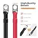 4 Gauge AWG Battery Cables 1.5 Ft Black+1.5 Ft Red, Pure Copper Power Inverter Wire Set with 3/8 in Lugs Both Ends, High Power Flexible for Automotive Solar Marine Boat RV Car Motorcycle-Outdoor-UL