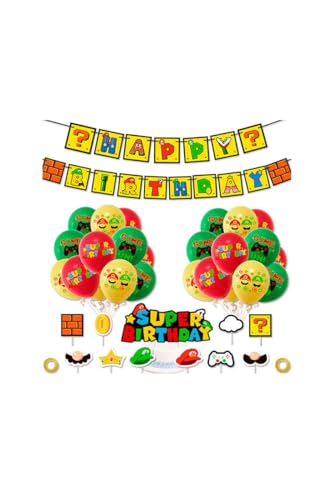 DISBACANAL Pack déco d'anniversaire Super Mario Bros