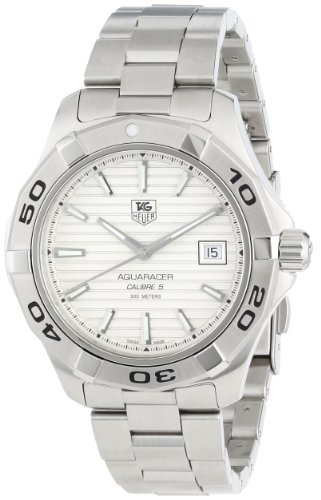 TAG Heuer Men's WAP2011.BA0830 Aquaracer Calibre 5 Silver Guilloche Dial Watch