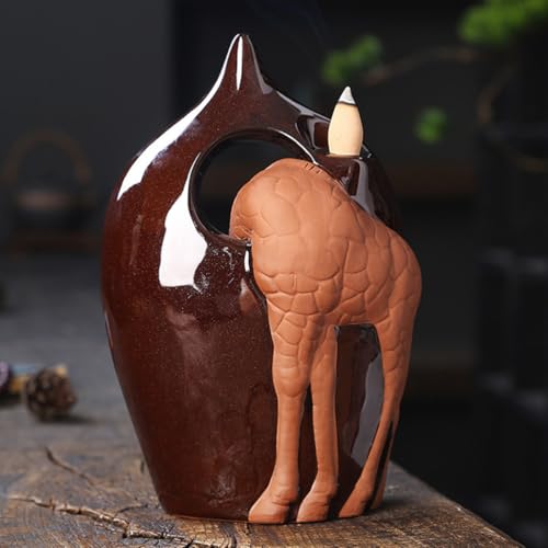 Brûleur de parfum anti-stress cascade céramique de girafe