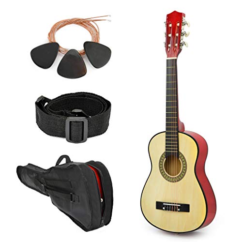 Wood Guitar With Case and Accessories for Kids/Boys/Beginners (38" NATURAL - Left Handed)