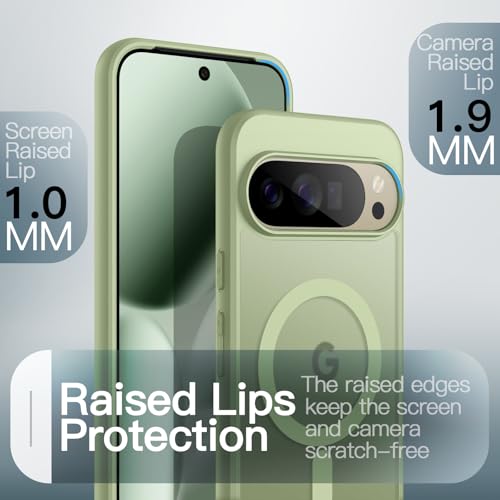 Image of JETech Magnetic Cover Case for Google Pixel 10 Pro XL 2025, Compatible with MagSafe and Pixelsnap Charger, Translucent Matte Back Shockproof Phone Cover (Jade)