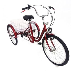 RibasuBB Driewieler voor volwassenen, fiets met grote mand, driewielige cruiserfiets voor ontspanning, winkelen…