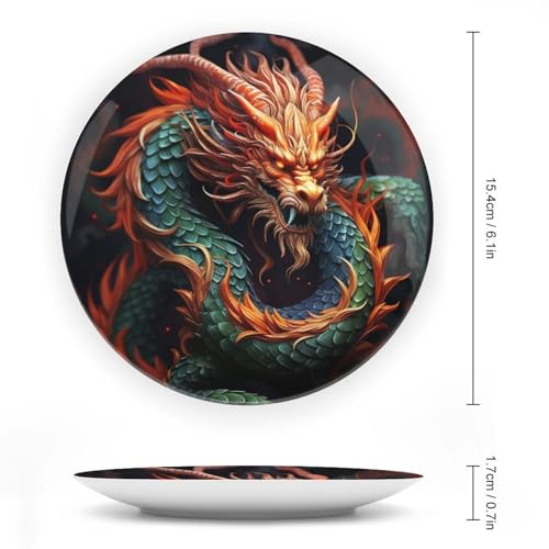 Plato decorativo chino de porcelana ósea, blanco, 6 pulgadas miniatura 2
