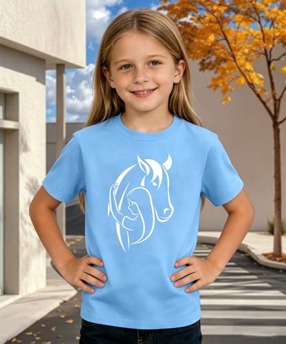 Image of Horse Shirts for Girls Love Horses Shirt Youth Horseback Riding Casual Animal Graphic Tees 8-15 Year Old