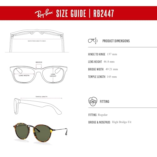 Ray-Ban RB2447 Rounded/CLASSIC Sunglasses For Men For Women+BUNDLE with ACCESSORY EYEWEAR KIT4