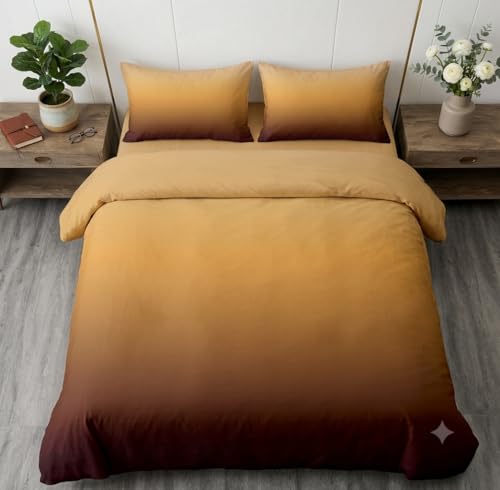 Image of Premium 7D Printed King Size Bedsheet Set with Pillow Covers Soft Cotton Blend Double Bedsheet for Home (Pillow Covers :18x28 inches Bedsheet :90x100 Yellow,Black)