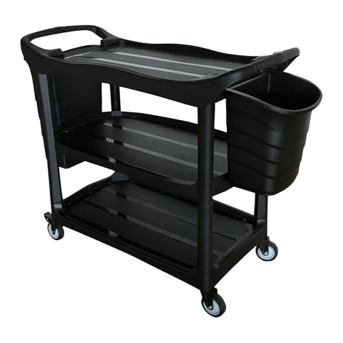 Chariot de service de cuisine roulant en plastique épais pour hôtel