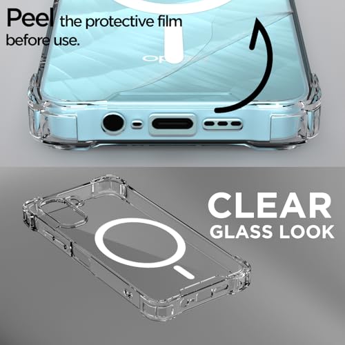 Image of Amazon Basics Back Cover for Oppo K14x 5G / Oppo A6x 5G / Oppo A6s Mag-Safe Shockproof PC + TPU Protective Case Magnetic Support Bumper Case (Transparent Mag-Safe)
