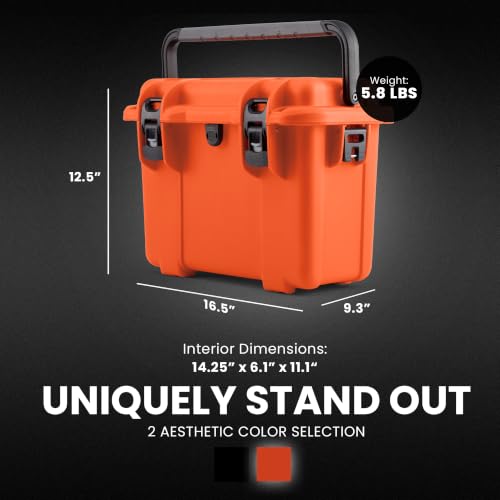 Image of NANUK T30 Waterproof Storage Box - Compact Camping Storage & Gear Box for Outdoor, Marine & Boat Use (16L) - Dustproof, Impact-Resistant Hard Case (16.5 inch x 9.3 inch x 12.5 inch) - Orange