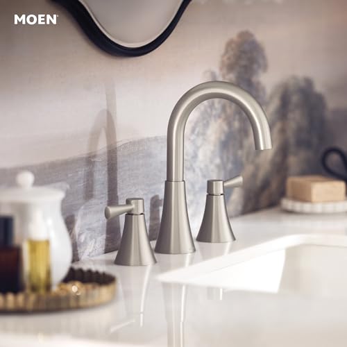 Moen 84023SRN Ronan Two-Handle Widespread Lavatory Faucet, Spot Resist Brushed Nickel - 2