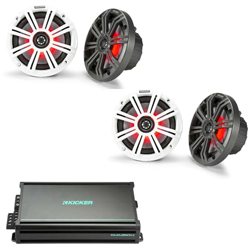 Kicker Marine Amplifier Speaker Bundle 6.5