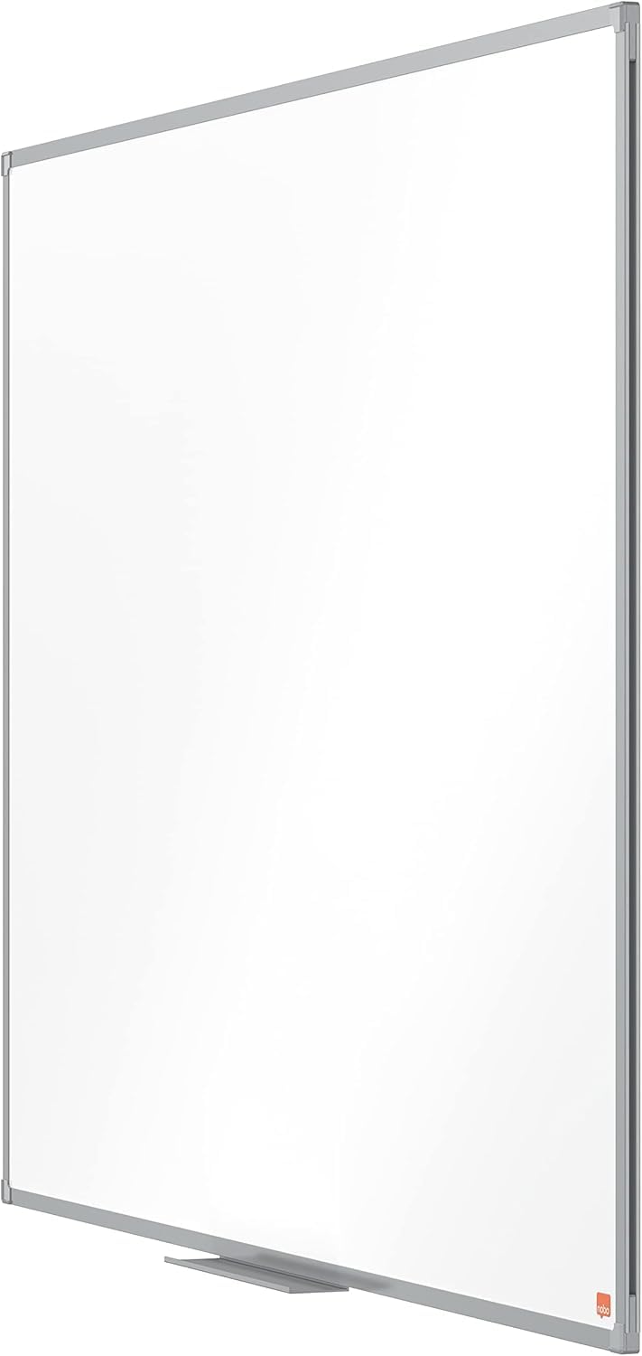 Nobo 1915464 - Pizarra Magnética de Acero, 120 x 90 cm, para Notas Borrables en Seco con Marco de Aluminio y Bandeja para Rotuladores, para Montar en la Pared, para Oficina, Hogar o Aula