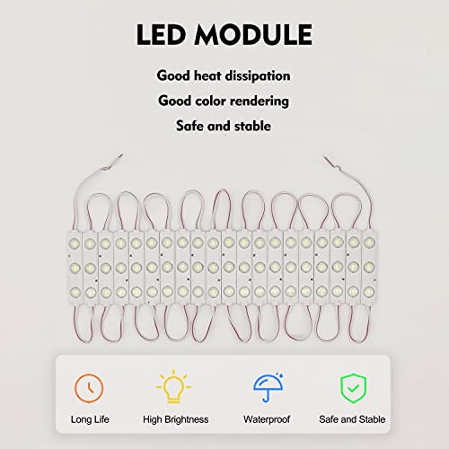 Image of LED Module, LED Windows Lights Blue 100pcs 49.8 Ft 5730 SMD 150LM Per LED Module IP65 Waterproof Decorative Light for Advertising Signs with Tape Adhesive Backside (Blue Light)