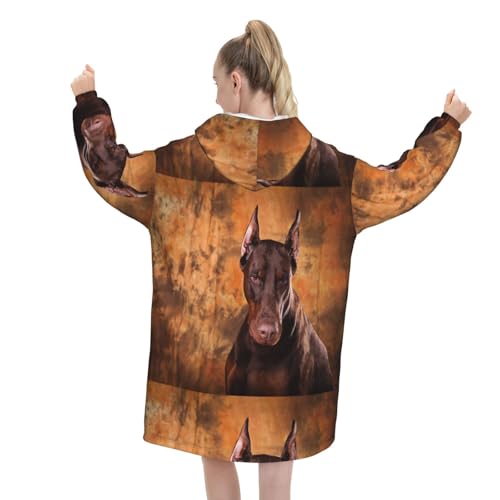 Sweat à capuche couverture doberman pour vos soirées cocooning