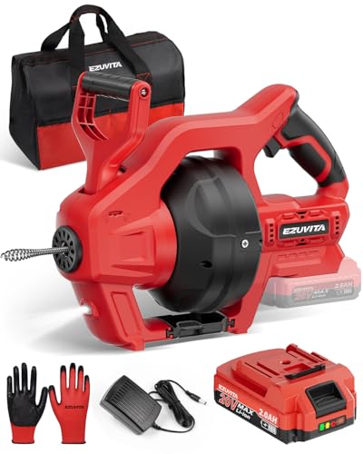 EZUVITA 20V Cordless Electric Drain Snake