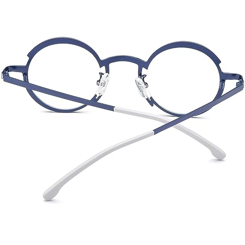 Image of FONEX Colorful Pure Titanium Glasses Frame Women Retro Round Eyeglasses