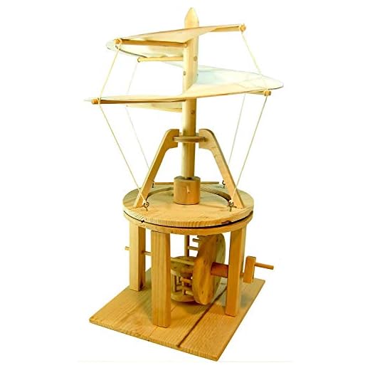 Fun Trading 4118 Holzbausatz Leonardo Da Vinci Helikopter, braun