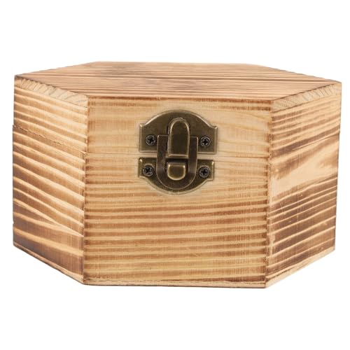 GerRiT 六角形実木ジュエリーボックス 滑らかな丸みのあるエッジ 傷けない収納 小物入れ兼用 家用装飾的な宝箱 指輪イヤリングネックレス