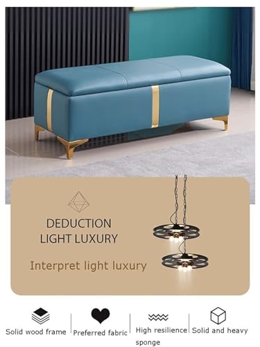 Banco de almacenamiento tapizado rectangular y reposapiés ideal para el salón 4