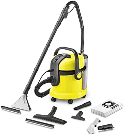 Kärcher Wash-Vacuum Cleaner SE 4001 Plus, Deep Cleaning on Textile Surfaces by Spraying, Dry and Wet Vacuum, 1400 W, 4 + 4 L Clean/Dirty Water Tank, Black/Yellow