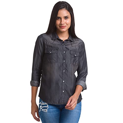 Image of Spykar Women Cotton Regular Fit Full Sleeves Shirt