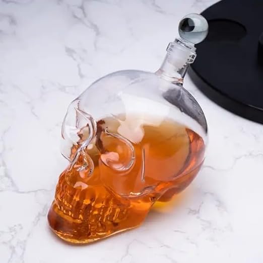 Image of Whiskey Decanter with Antique Crystal Clear (Skull Decanter Set)