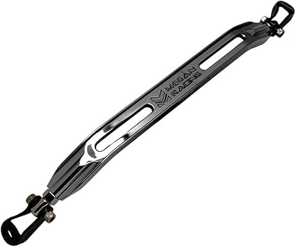 Megan Racing MR-SB-HP9201RL-G Steel/Aluminum Gunmetal Rear Lower Race Spec Strut Tower Brace Bar