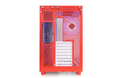 Thermaltake View 380 XL TG ARGB | Gabinete Mid Tower ATX | 4 Ventiladores ARGB Lite 120 mm preinstalados | Doble vidrio templado frontal | Compatible con AIO hasta 360 mm | Naranja Flamígero miniatura 4