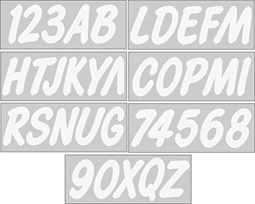 Hardline Products Series 400 Factory Matched 3-Inch Boat & PWC Registration Number Kit, Solid White