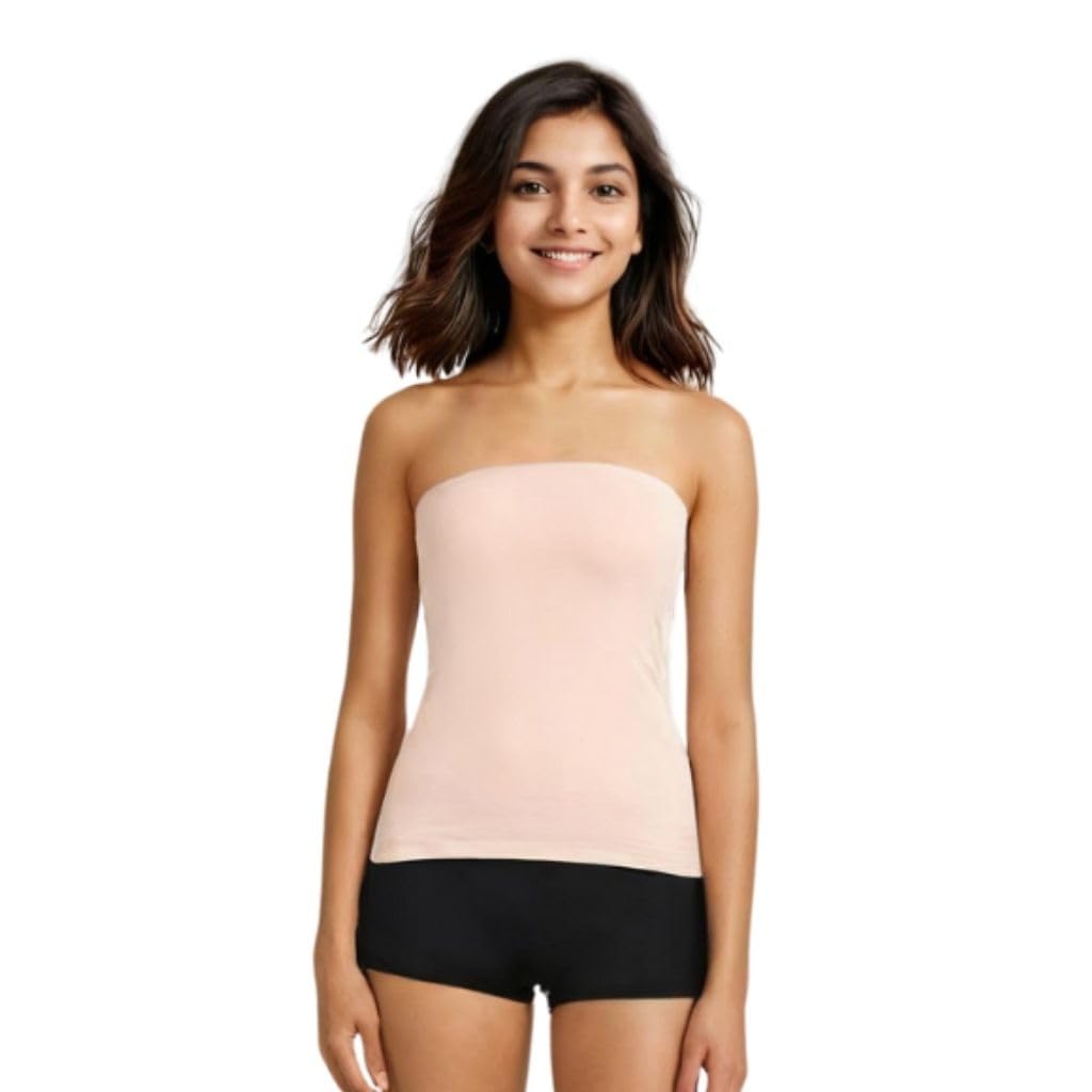 Adira | Teen Tube Top | Off-Shoulder Style | Built-in Bra | Secure Anti-Slip Elastic | Comfortable Support | Breathable Cotton Stretch | Modest Full Coverage | Pack of 1-picture-21