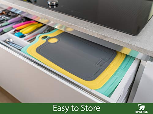Imeko Tpu Cutting Board, Bpa Free, Knife Friendly Flexible, Dishwasher Friendly, Space Saving. Ergonomic Design, Chopping Mat - Yellow - Size: Large 15.7" X 11.5" W:15.90 Oz. #TOP7