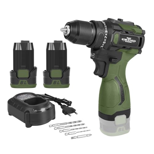 Image of 17V Brushless Power Drill Cordless, 55Nm Electric Drill Set with 2 1500mAh Batteries, 2 Variable Speed, 20+1 Torque Setting and LED Work Light