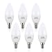 Aooshine E12 LED Bulb 60 Watts, 6 Watt LED Candelabra Bulb, Warm White 2700K Decorative LED Candle Bulbs for Chandelier Non-Dimmable(Pack of 6)