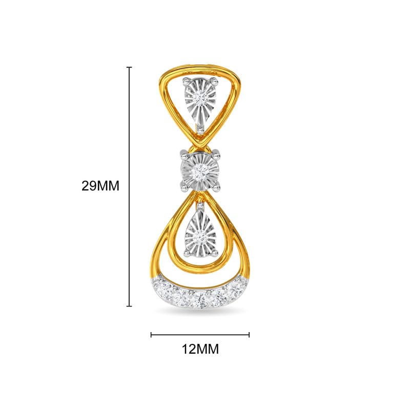 Image of KISNA JEWELS 14KT|18KT BIS Hallmark Pure Gold and Diamond Danglers Earrings For Women with Screw Back clouser