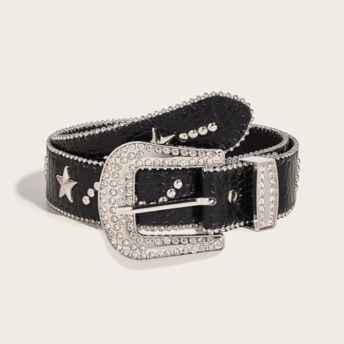Girl Waistband Western Blingbling Crystal Buckle Belt Rhinestones For Jeans Dress Casual Wear Waist Belt For Women Fashion4